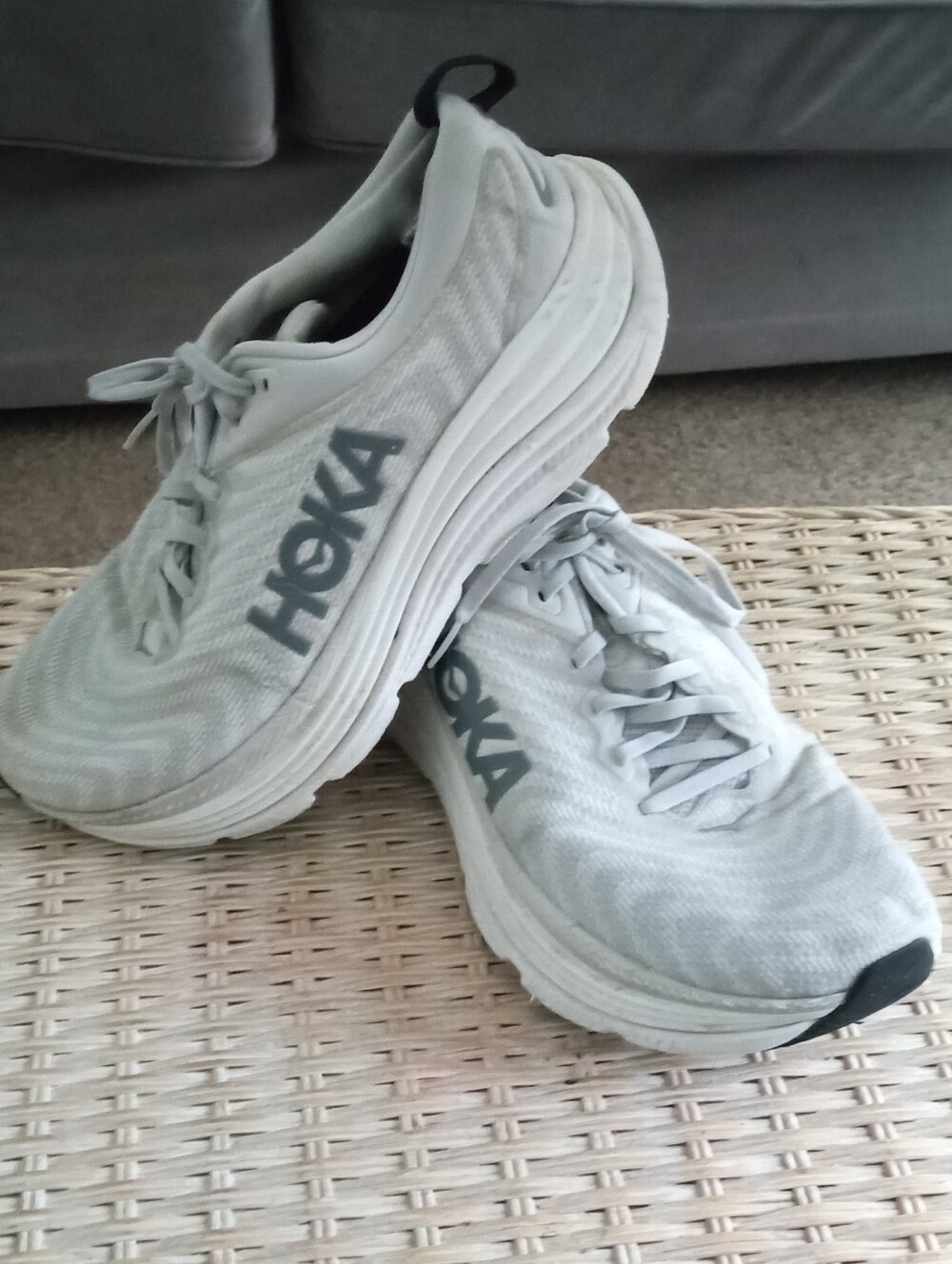 HOKA Mens Grey Lightweight Running Shoes